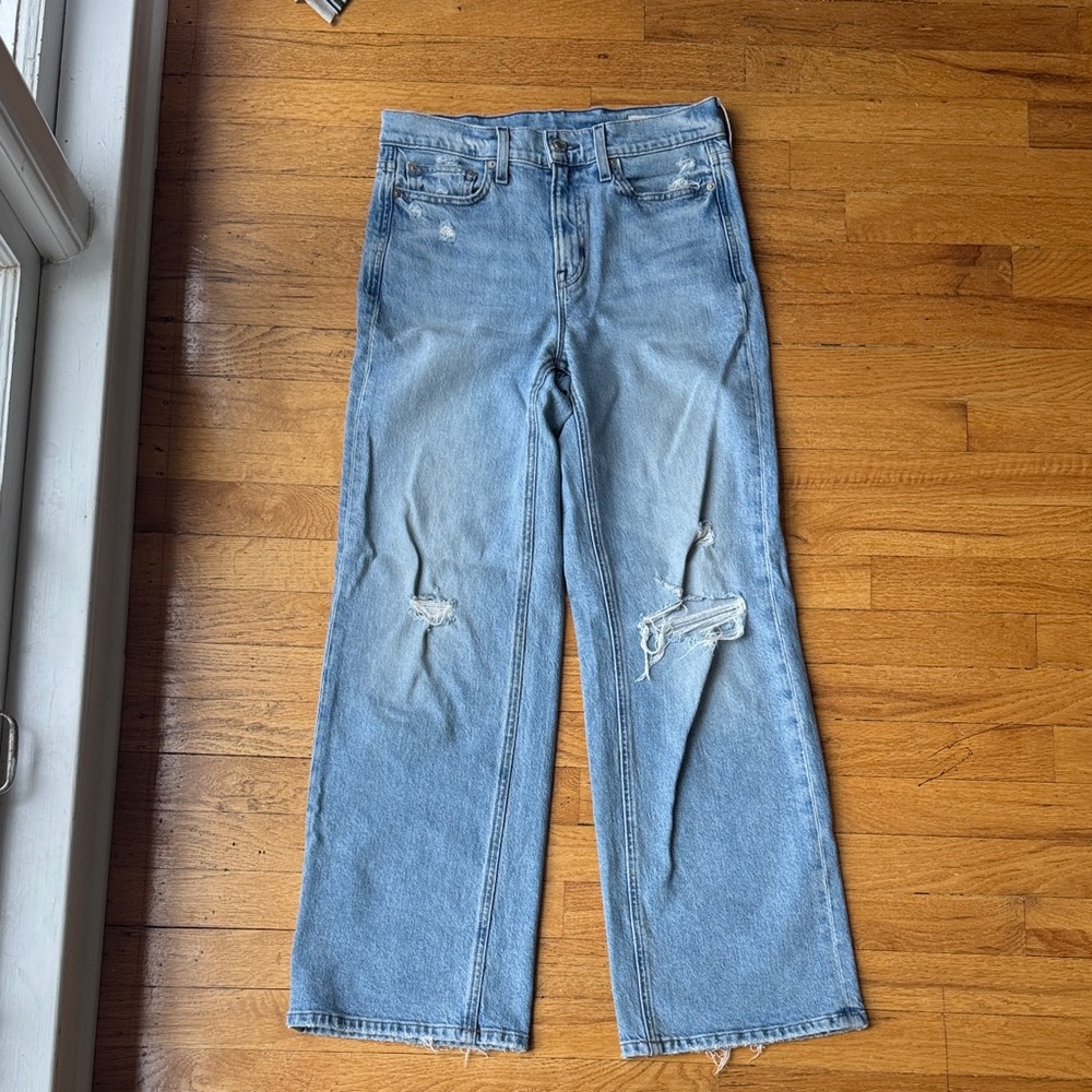 AYR secret Sauce Light Blue Distressed Wide Leg Jeans